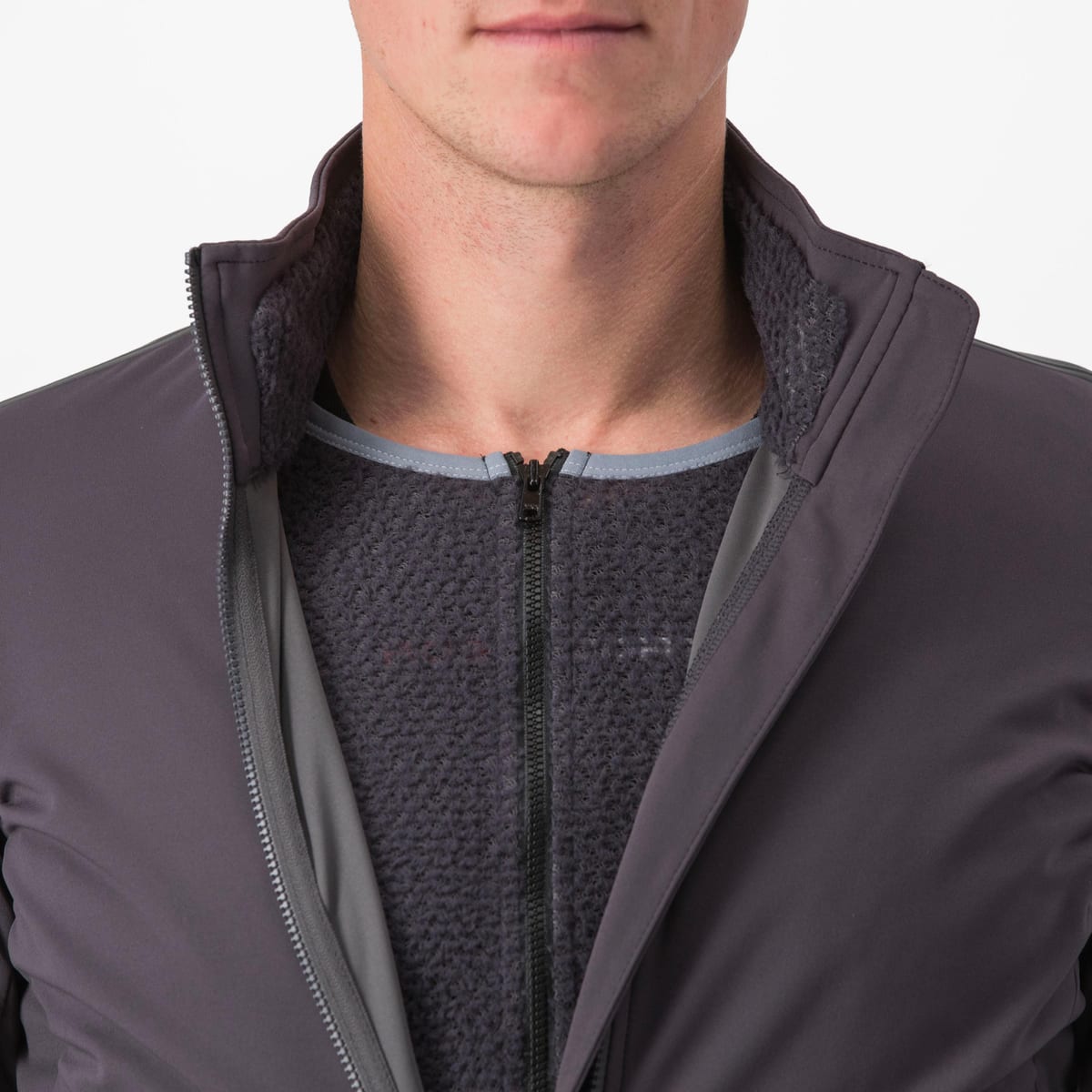 Chaqueta Castelli Alpha Ultimate Insulated gris oscuro: abierta: la capa interior aislante, foto de catálogo
