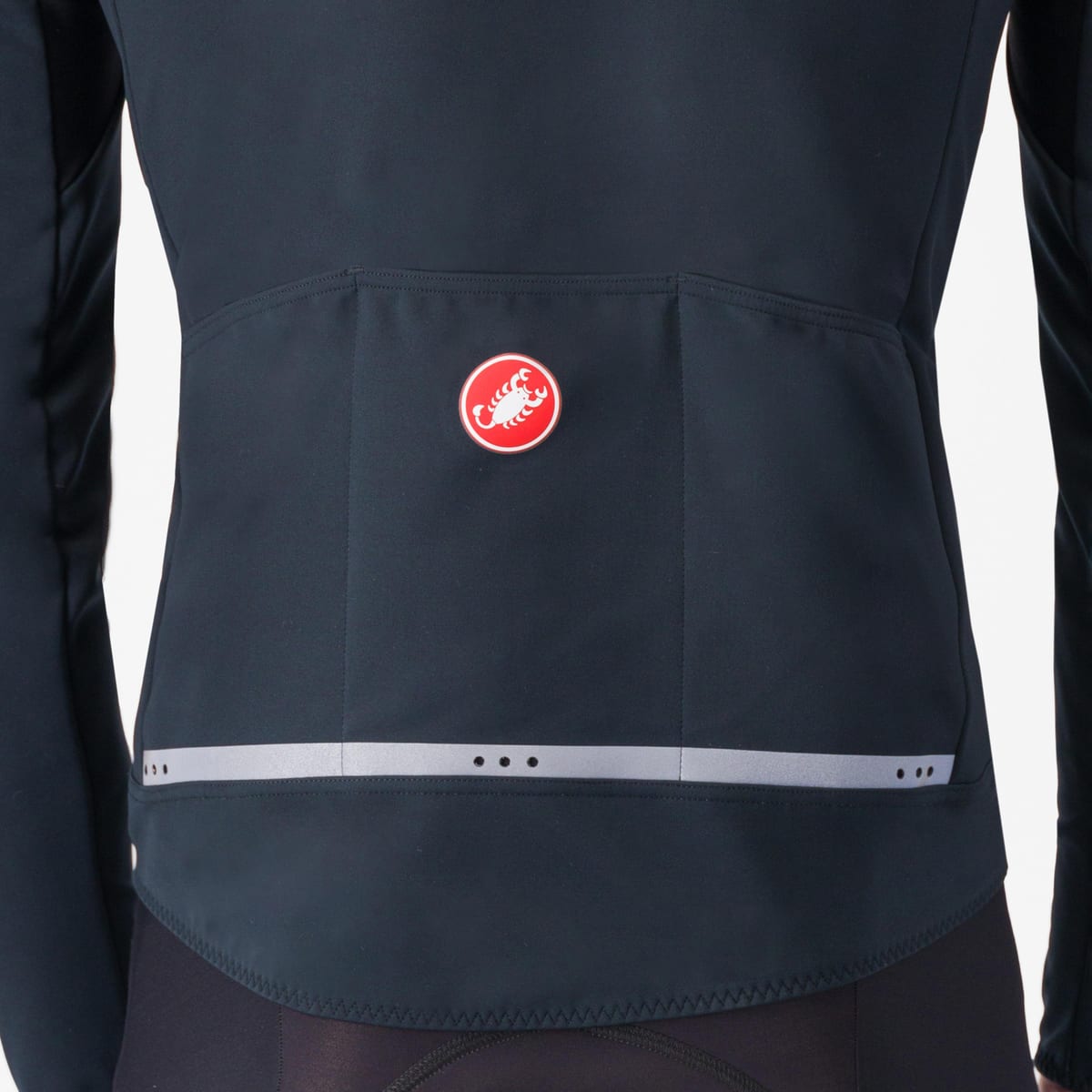 Chaqueta Castelli Perfetto RoS 2 azul muy oscuro: bolsillos traseros y reflectante, foto de catálogo