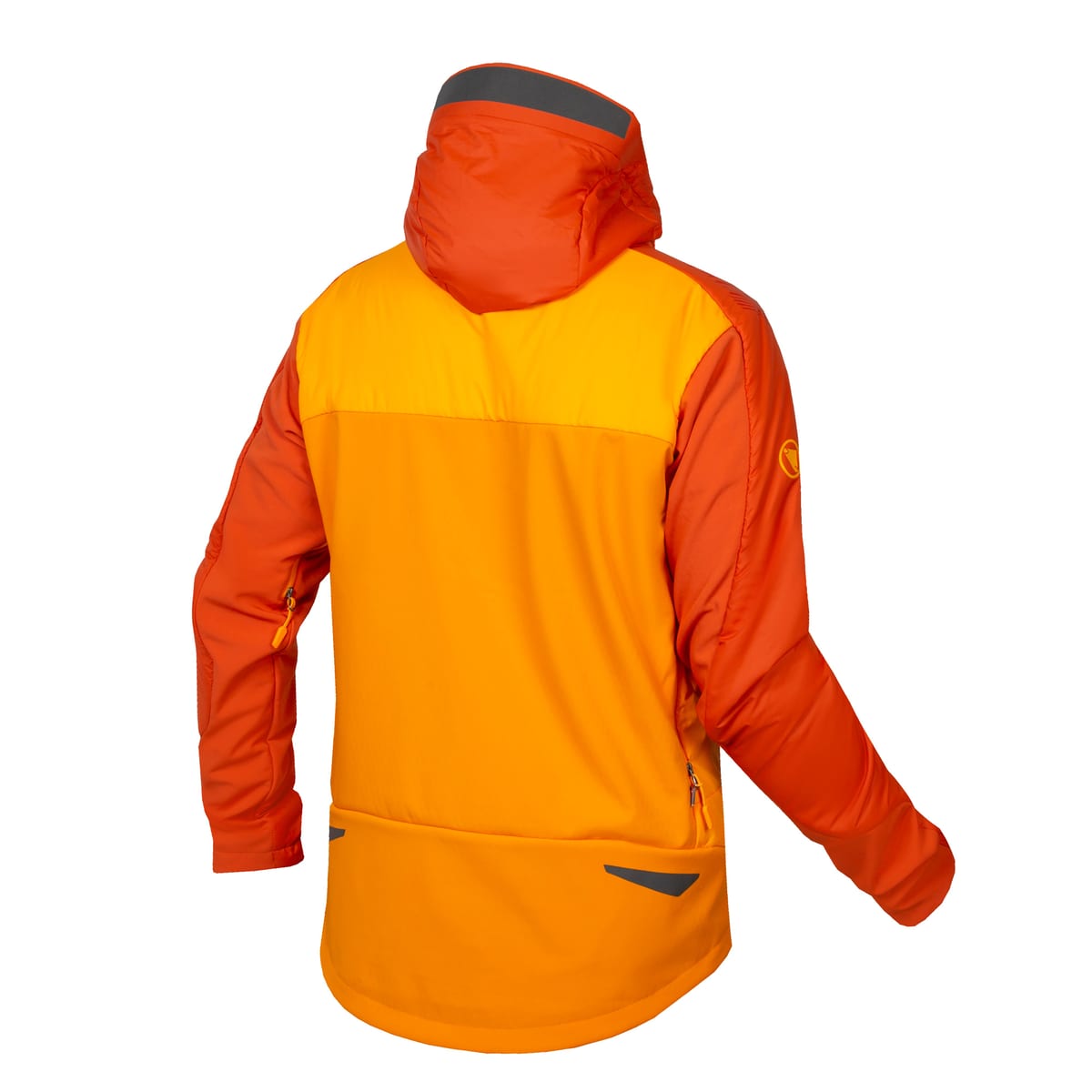 Chaqueta Endura MT500 Freezing Point II naranja: sola, de espaldas, foto de catálogo
