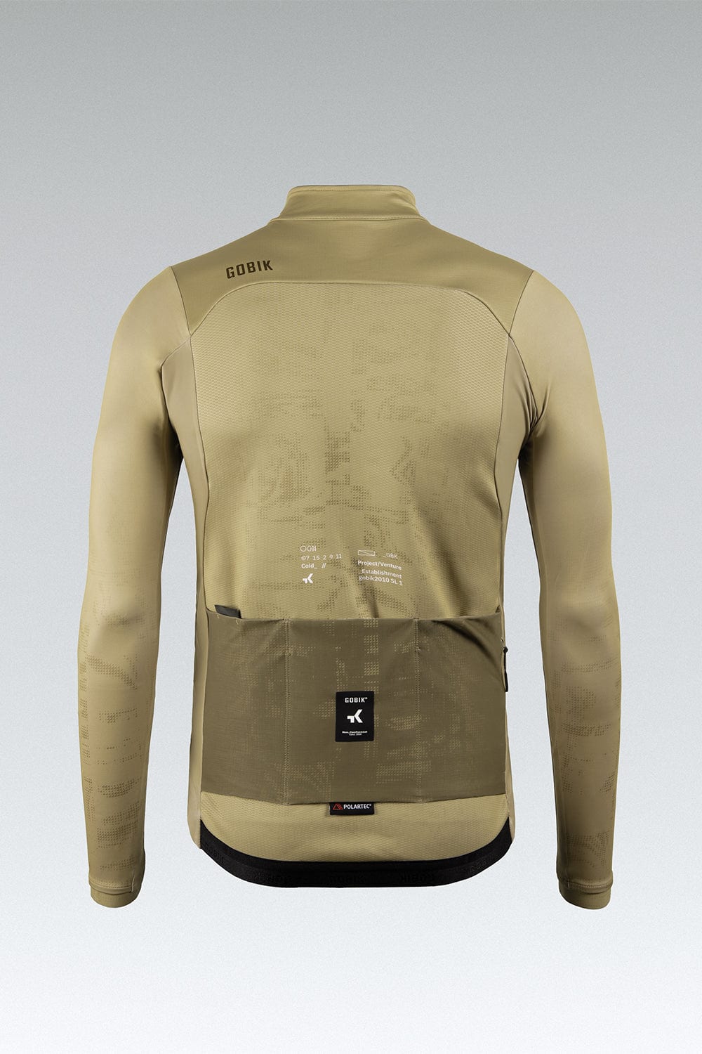 Chaqueta Gobik Skimo Pro 2.0 beige: sola, de espaldas, con los bolsillos traseros, foto de catálogo