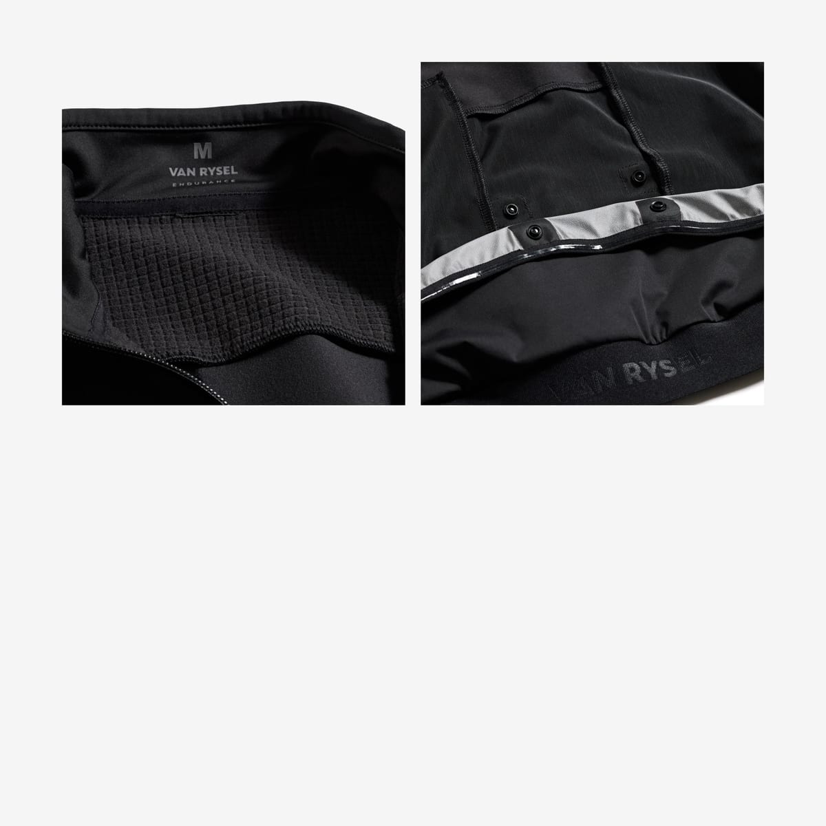Chaqueta Van Rysel EDR invierno negra: interior y reflectantes, foto de catálogo
