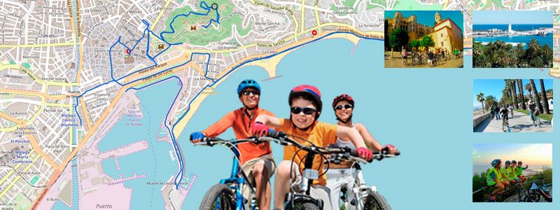 Tour turístico en bici por Málaga con niños